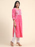 Fizaa Chikankari Kurti for Women With Pocket - Pink
